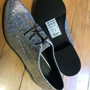 Women’s Oxford Shoes Silver GlitterUS 9.5-10